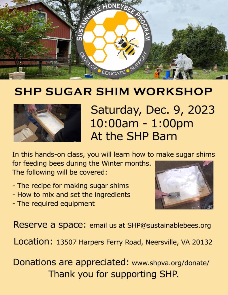 Sugar Shim Workshop Dec. 9, 2023
